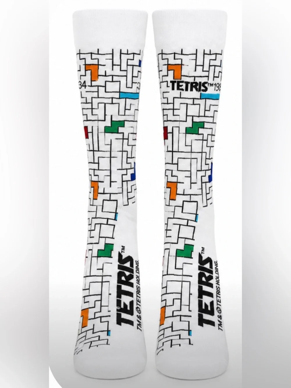 Tetris Video Game Socks Graphic Crew Socks